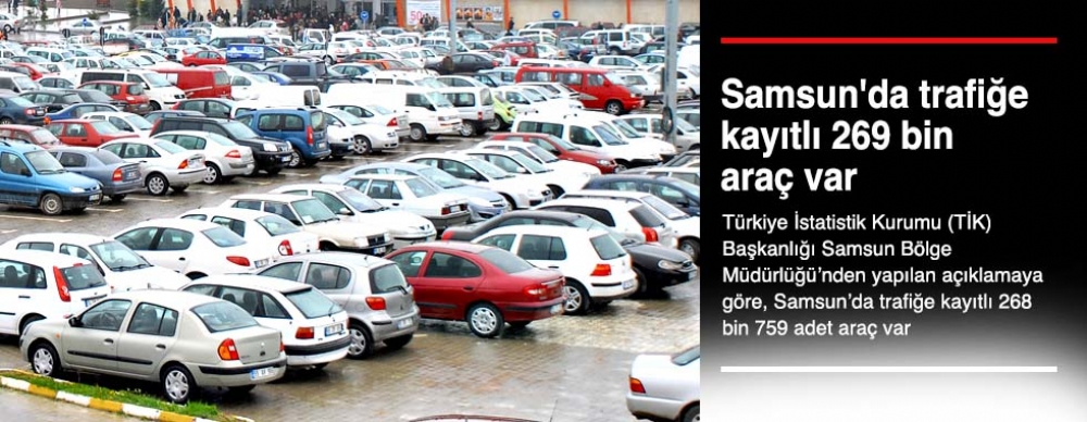 Samsun'da Trafiğe  Kayıtlı 269 Bin Araç Var