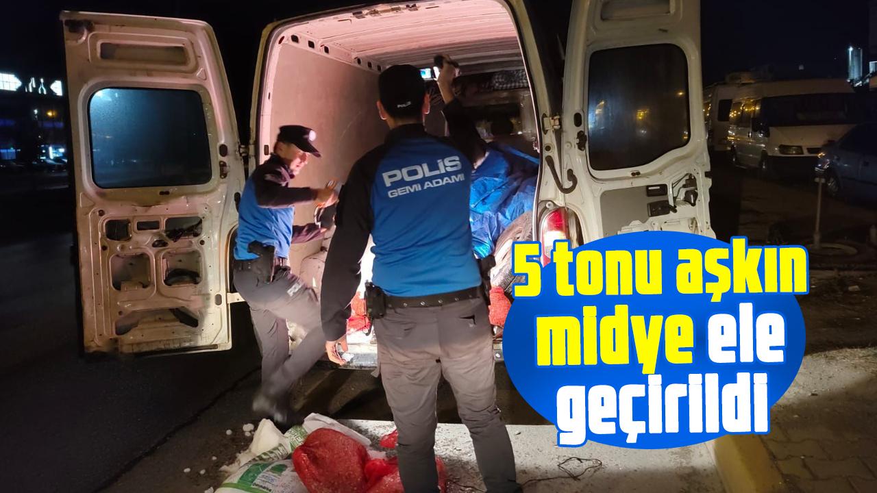 Samsun’da 5 tonu aşkın midye ele geçirildi