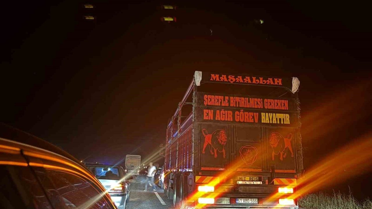 Motosiklet seyir halindeki tıra çarptı