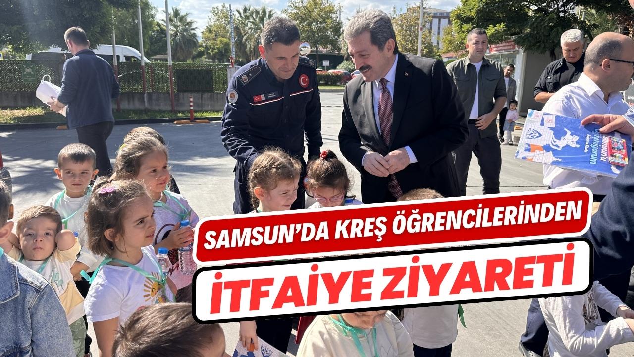 Samsun'da minik öğrenciler itfaiyeyi ziyaret etti