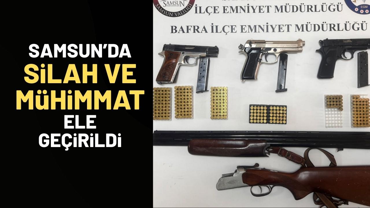 Samsun'da çok sayıda silah ve mühimmat ele geçirildi