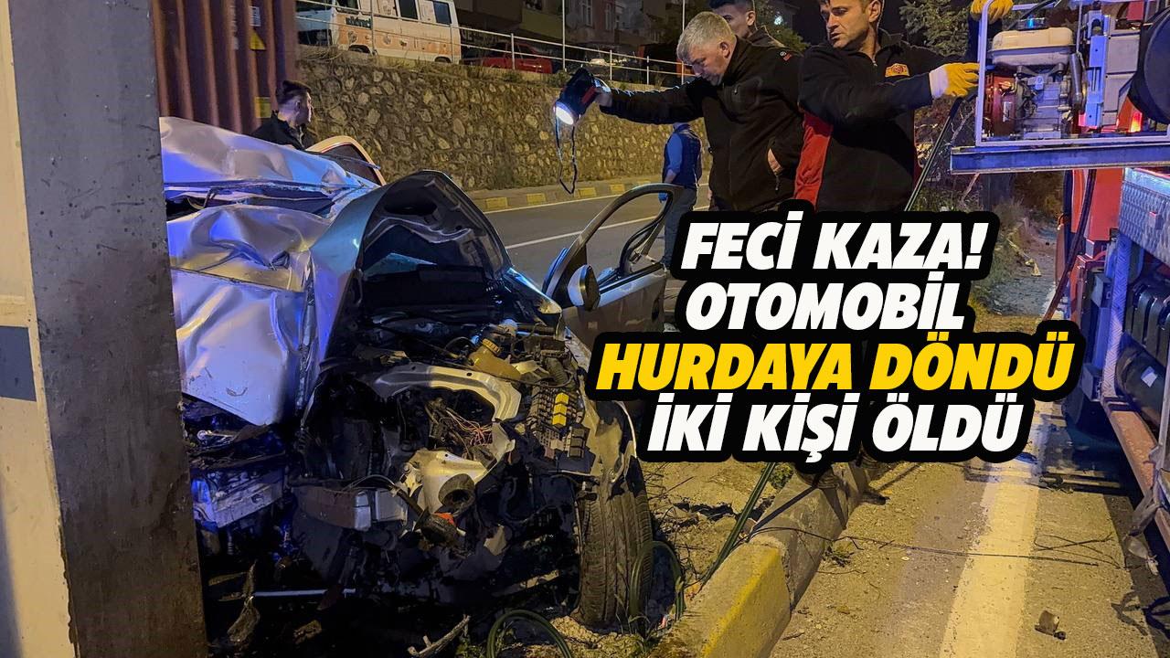 Feci kaza! Otomobil hurdaya döndü! 2 kişi öldü