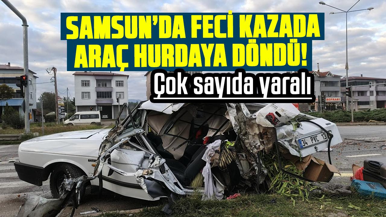 Samsun'da kamyonet ile otomobil çarpıştı! Çok sayıda yaralı