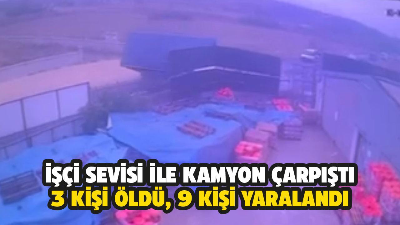 İşçi servisiyle kamyon kafa kafaya çarpıştı! 3 ölü, 9 yaralı