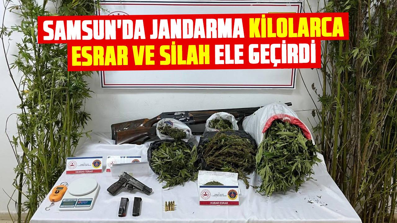 Samsun'da jandarma esrar ve silah ele geçirdi
