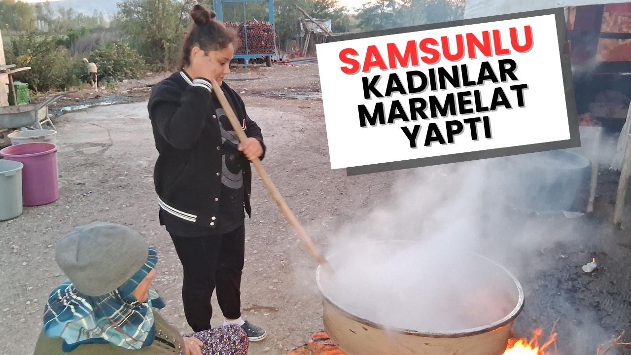 Samsun'da kadınlar kış hazırlığı için kuşburnu marmeladı yaptı