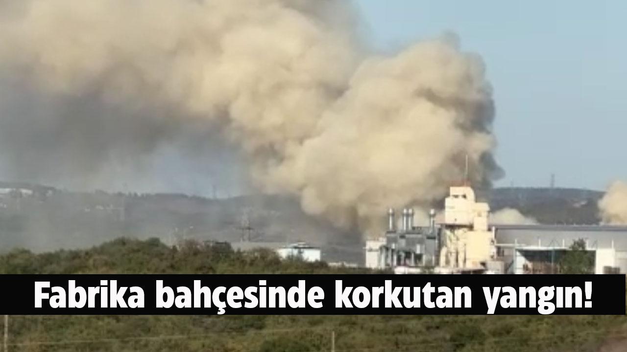 Fabrika bahçesinde yangın paniği