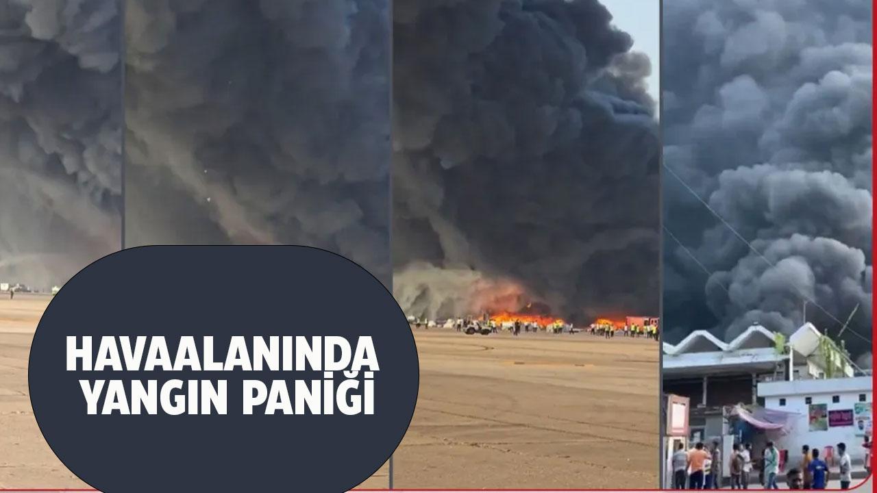 Havaalanında yangın paniği