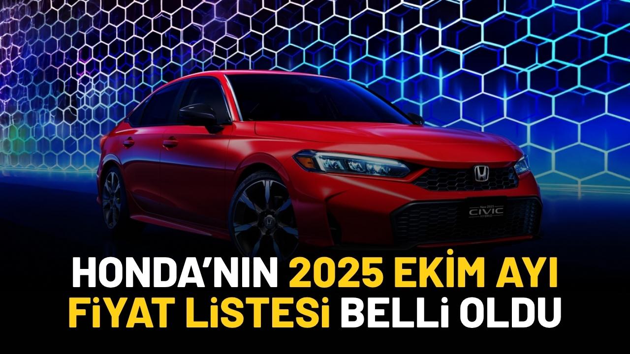 Honda'nın ekim ayı fiyat listesi belli oldu