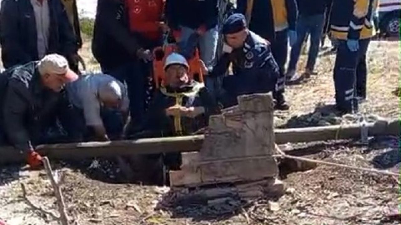 Kuyuya düşen vatandaş ekipler tarafından kurtarıldı