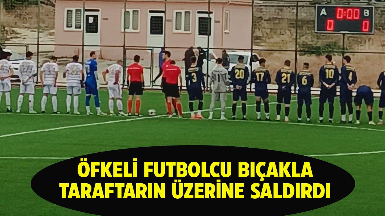 Öfkeli futbolcu bıçakla taraftarın üzerine yürüdü