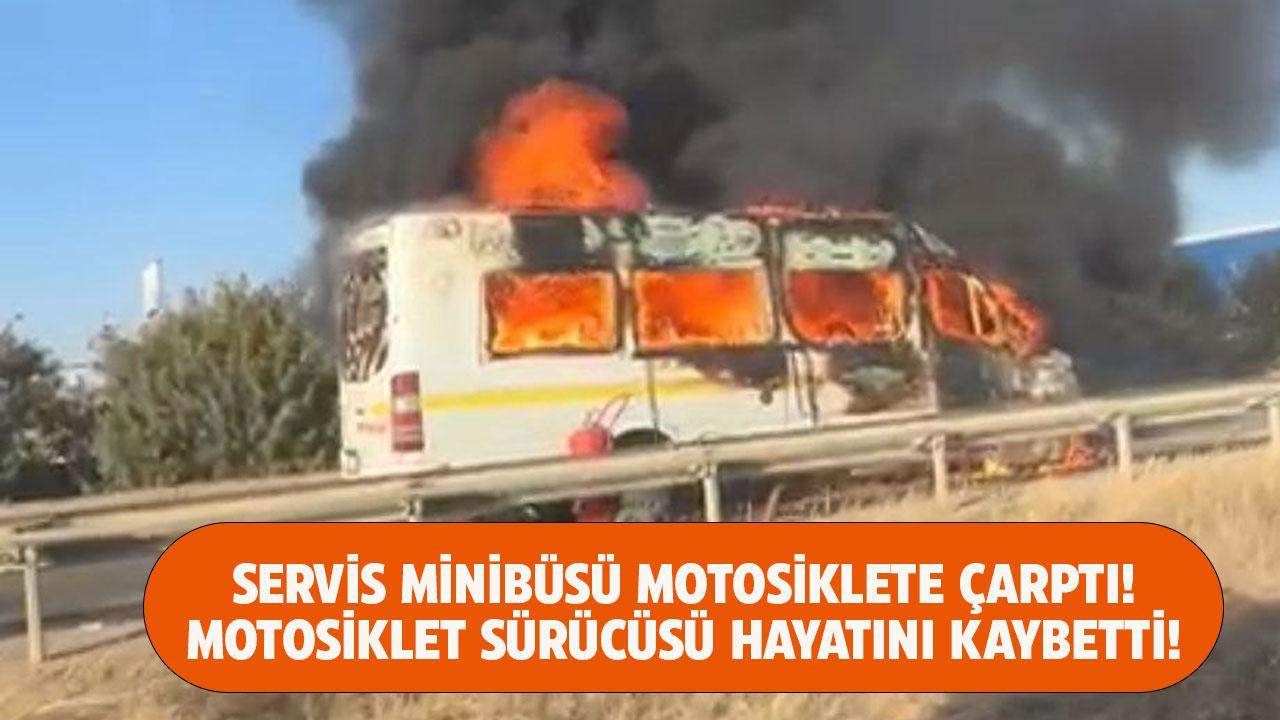 Öğrenci servis aracının çarptığı motosiklet sürücüsü öldü