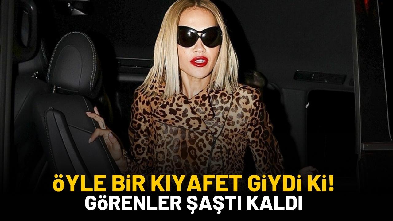 Rita Ora yemeğe deri külotla katıldı! Görenler şaştı kaldı