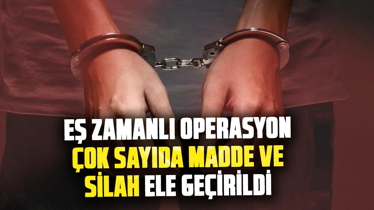 Samsun polisinden eş zamanlı operasyon: Çok sayıda madde ve silah ele geçirildi