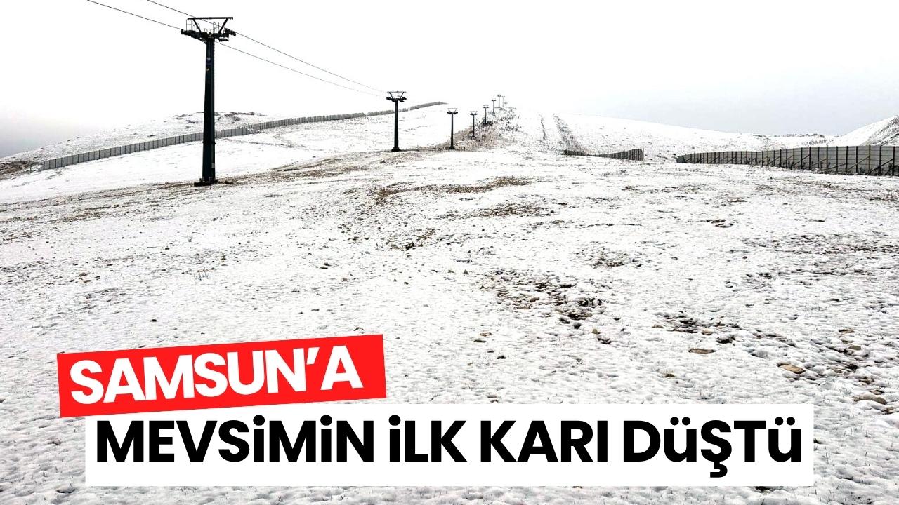 Samsun'da Akdağ'a mevsimin ilk karı yağdı
