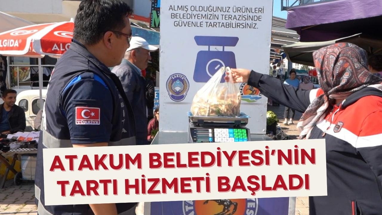 Samsun'da Atakum Belediyesi semt pazarlarında tartı hizmeti veriyor