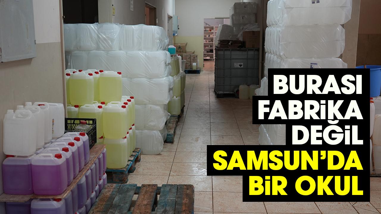 Samsun'da Atakum Mesleki ve Teknik Anadolu Lisesi temizlik malzemeleri üretiyor