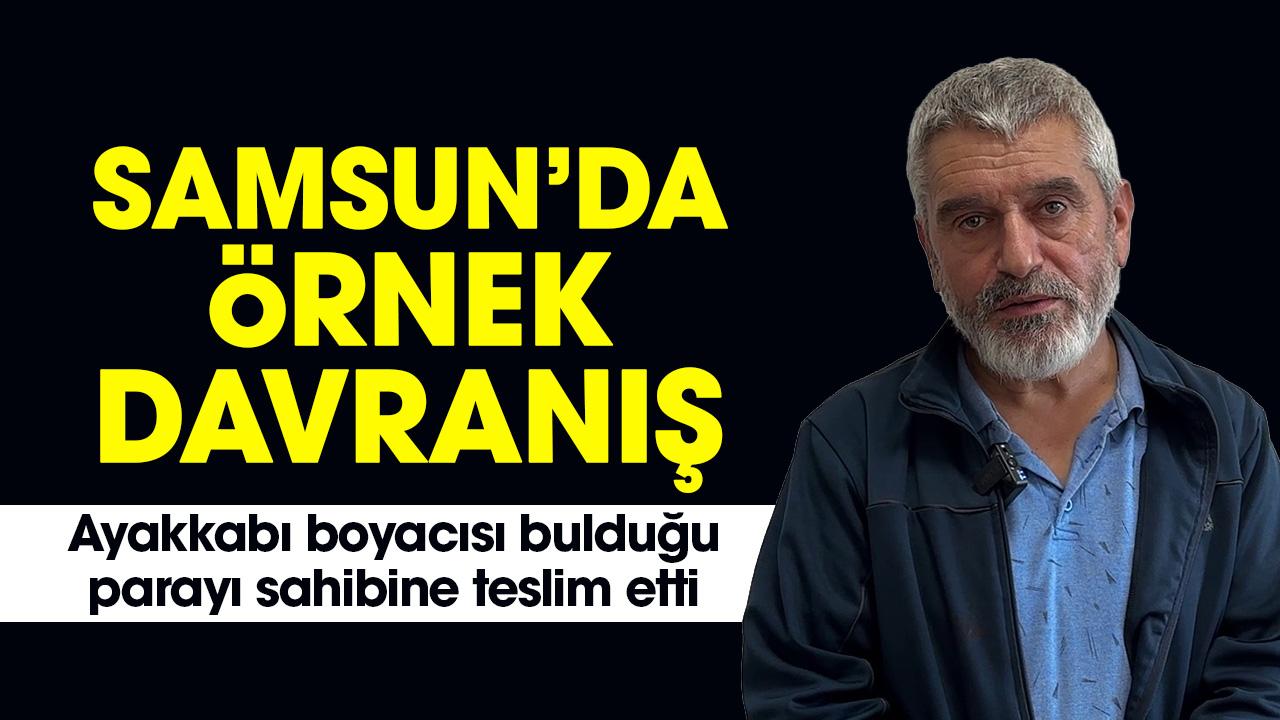 Samsun’da ayakkabı boyacısı Selami Yılmaz bulduğu parayı sahibine teslim etti
