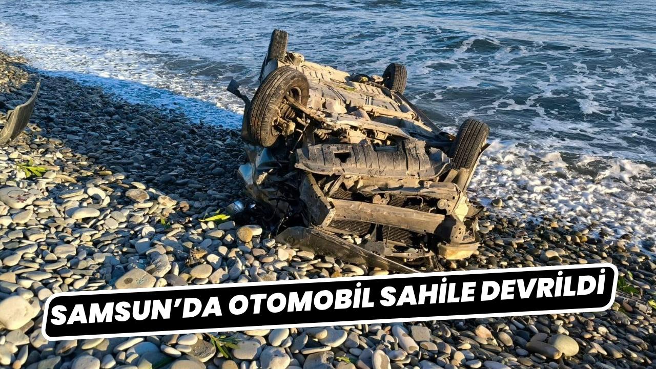 Samsun'da deniz kenarına devrilen otomobilin sürücüsü yaralandı