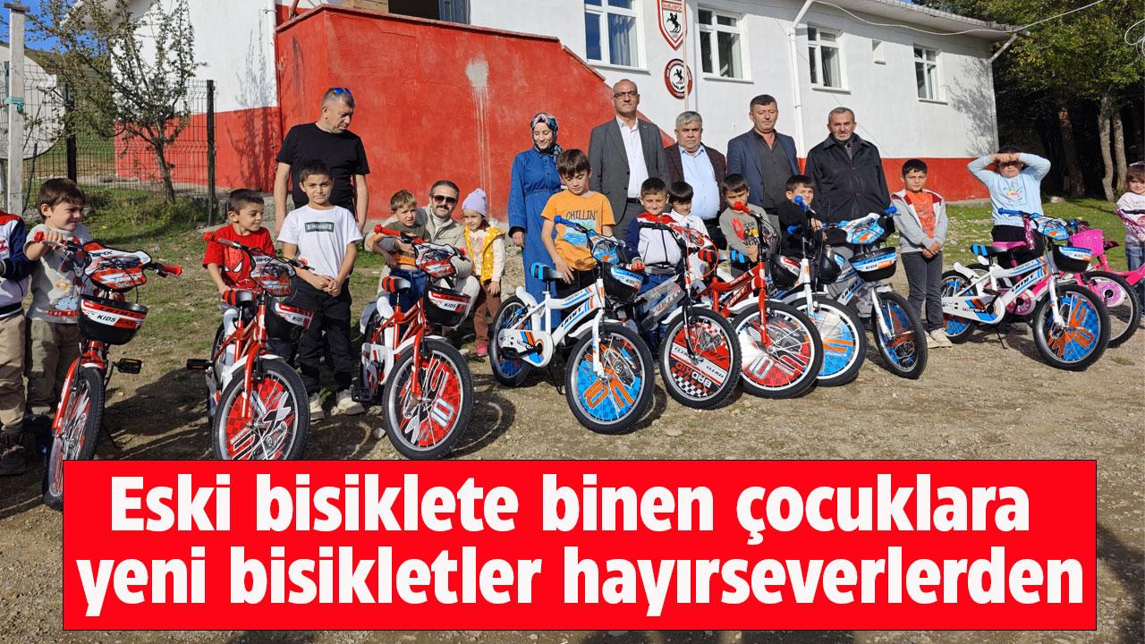 Samsun'da eski bisiklete binen çocukları gören hayırseverler harekete geçti