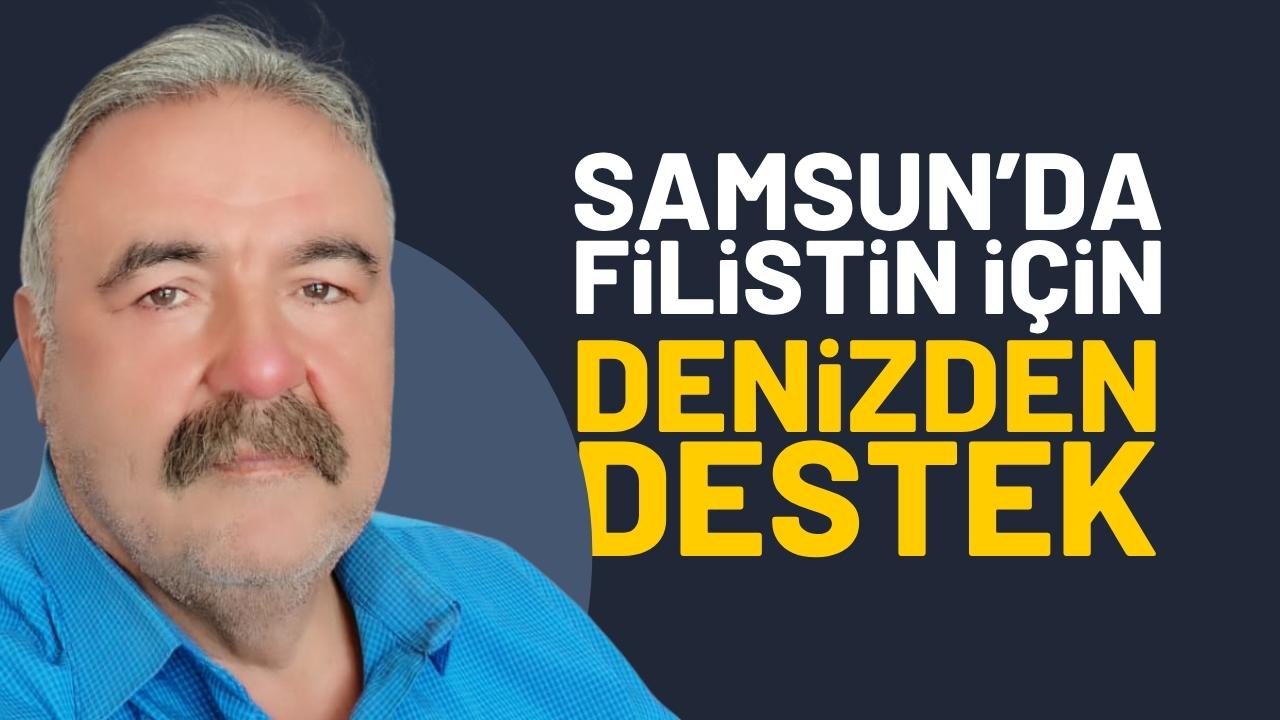 Samsun'da Filistin için denizden destek!