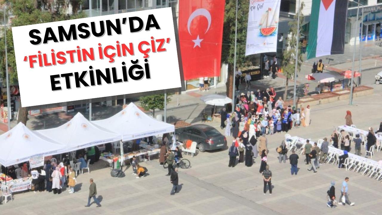 Samsun'da 'Filistinli Çocuklar İçin Çiz' etkinliği