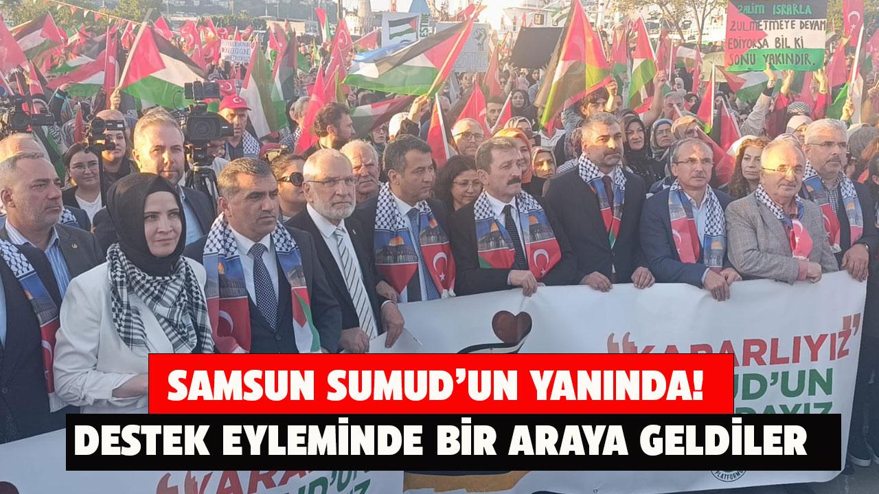Samsun'da Gazze ve SUMUD Filosu için destek eylemi