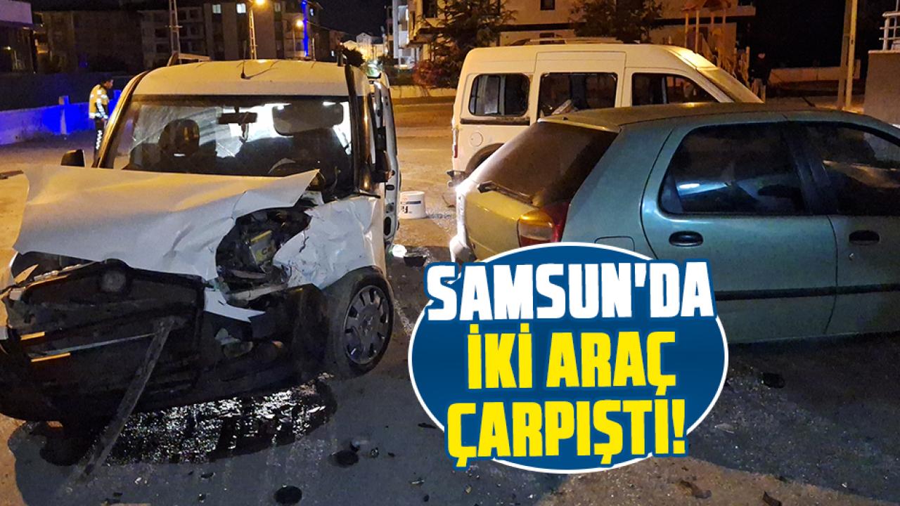 Samsun'da iki araç çarpıştı! Park halindeki otomobile vurarak durabildi