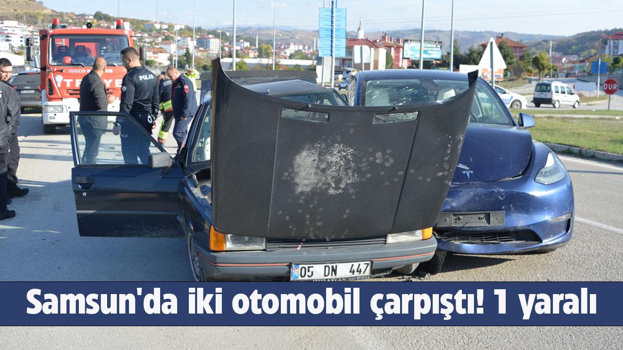 Samsun'da iki otomobil çarpıştı! 1 yaralı