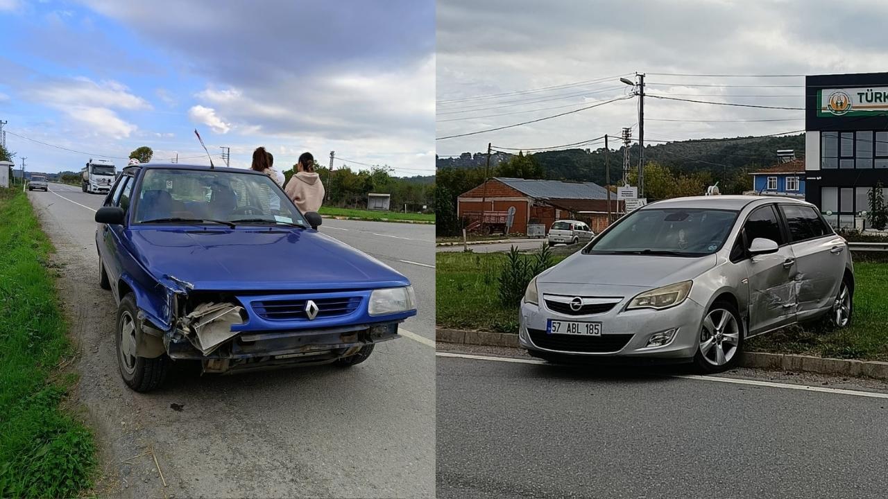 Samsun'da iki otomobil çarpıştı