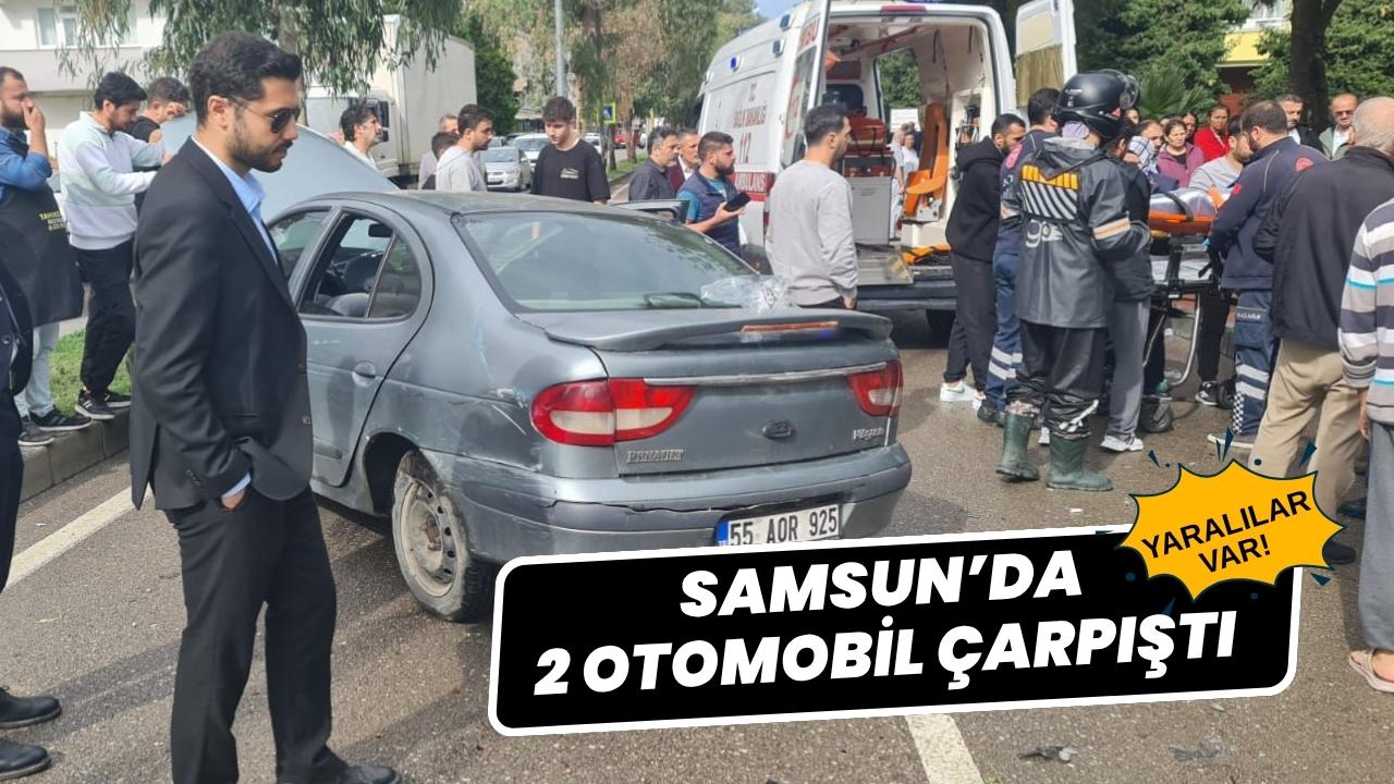 Samsun'da iki otomobilin çarpıştığı kazada 3 kişi yaralandı