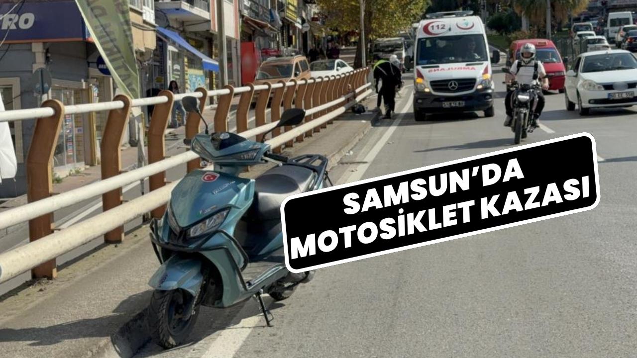 Samsun'da motosiklet devrildi: 2 yaralı