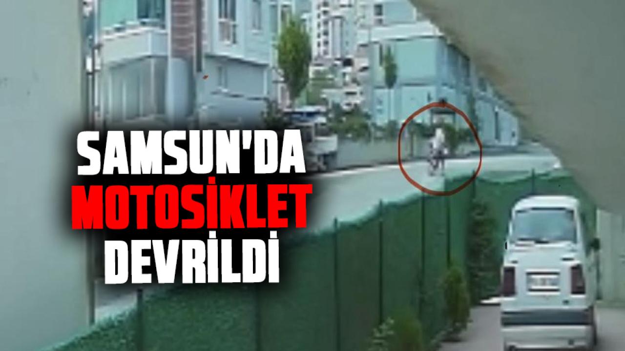 Samsun'da motosiklet devrildi! Kadın sürücü yaralandı