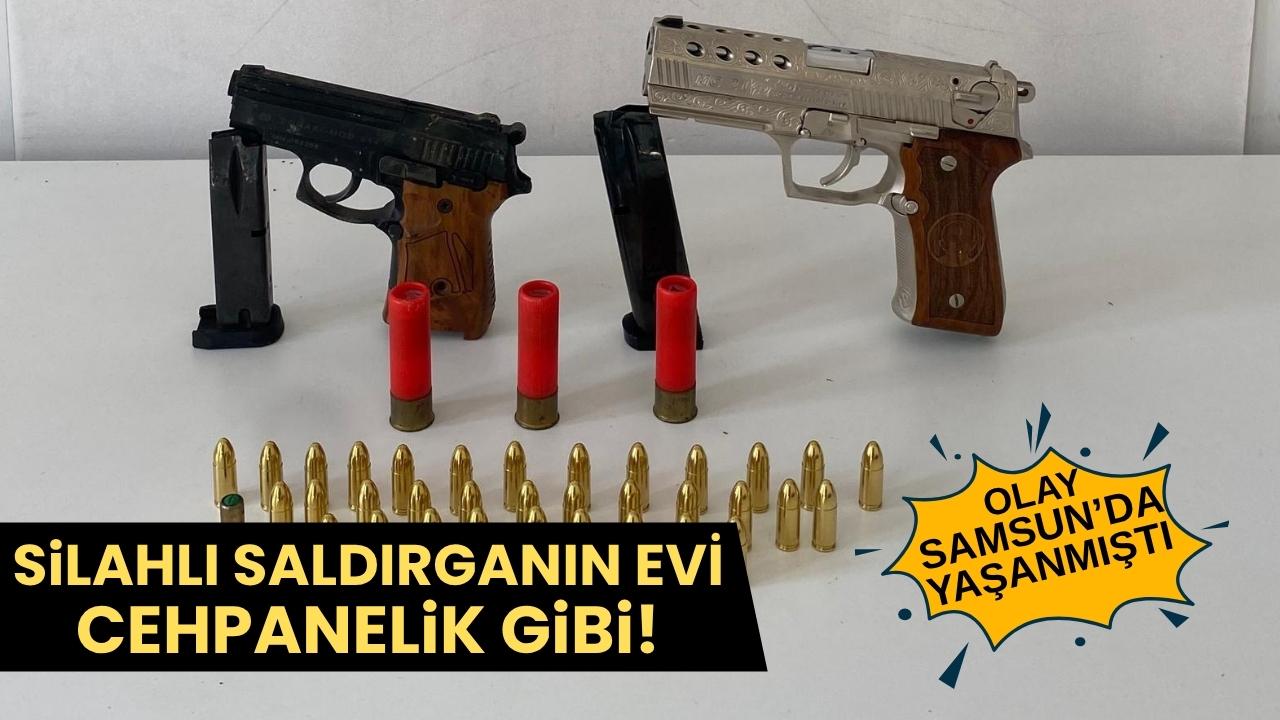 Samsun'da silahlı saldırganın evinden cephanelik çıktı!