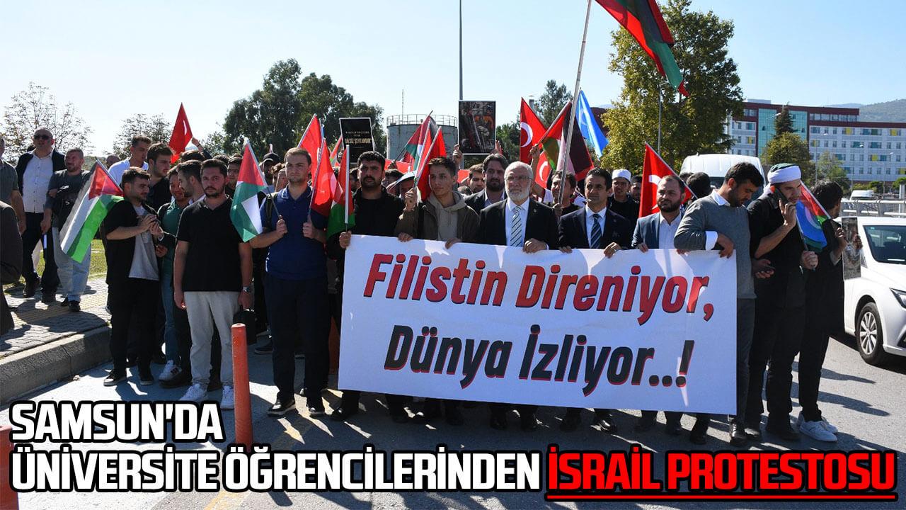 Samsun'da üniversite öğrencilerinden İsrail protestosu