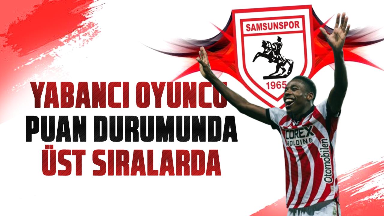 Samsunspor yabancı oyuncu puan durumunda 6. sırada