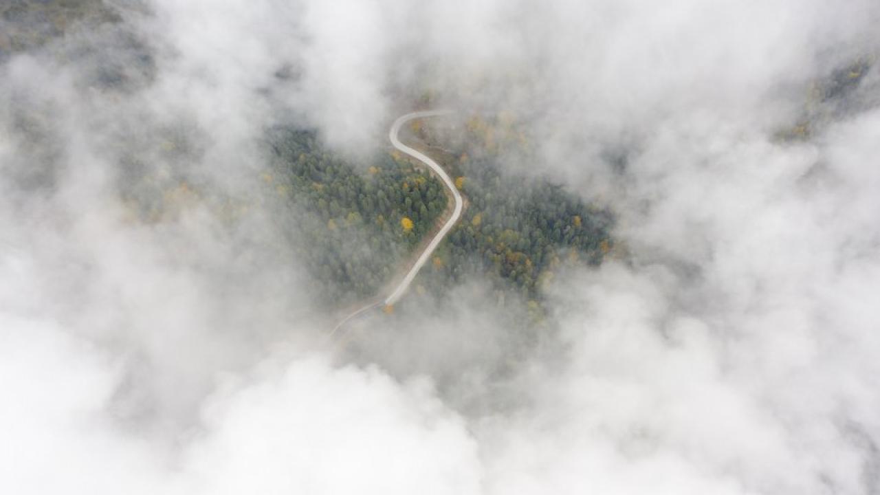 Sisle örtülü Yedigöller'de muhteşem manzara