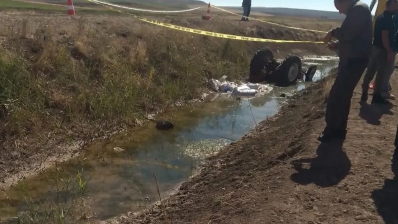 Traktör devrildi: 1 ölü, 1 yaralı
