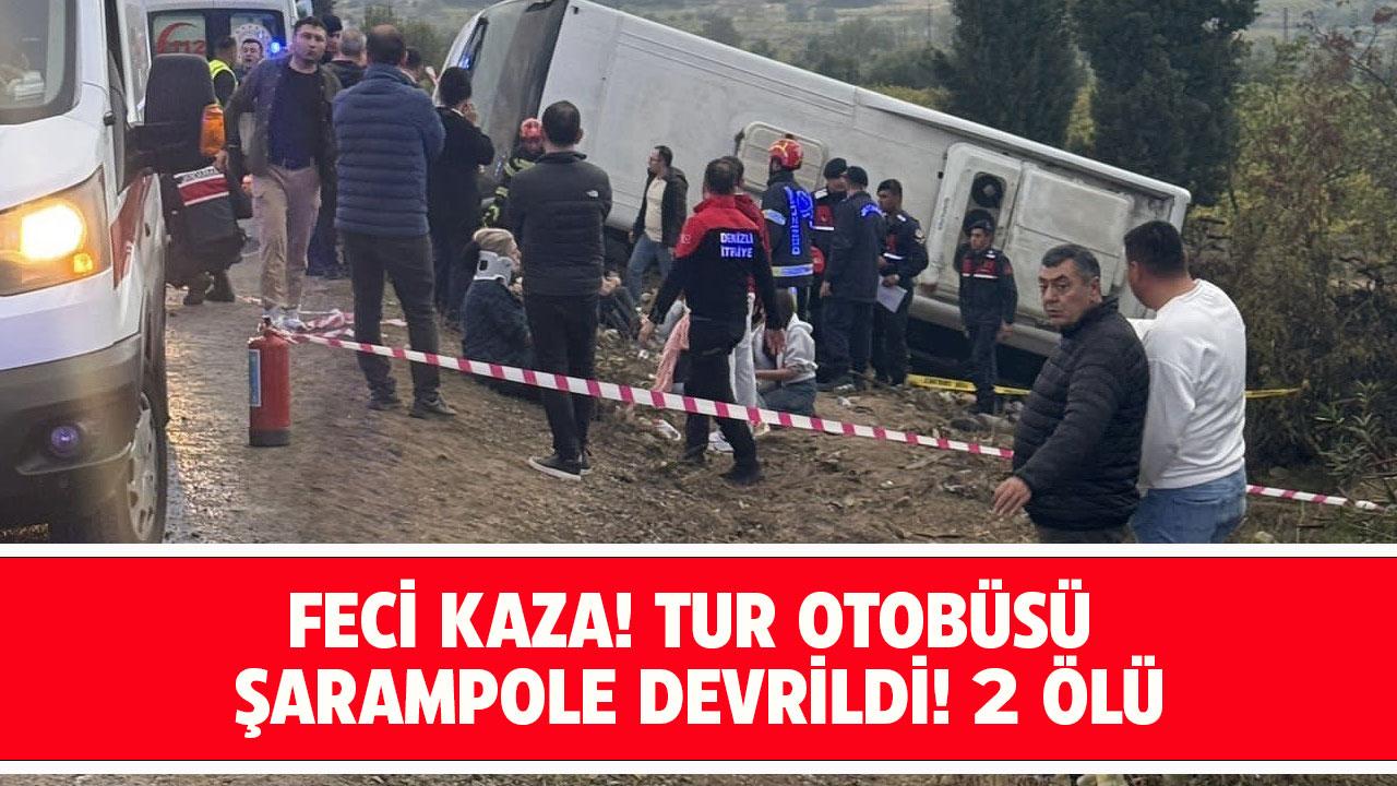 Tur otobüsü şarampole yuvarlandı; 2 ölü 5 yaralı