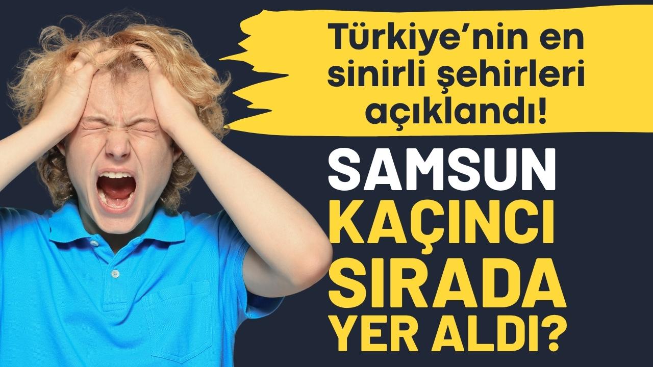 Türkiye'nin en sinirli şehirleri açıklandı! Samsun da listeye girdi