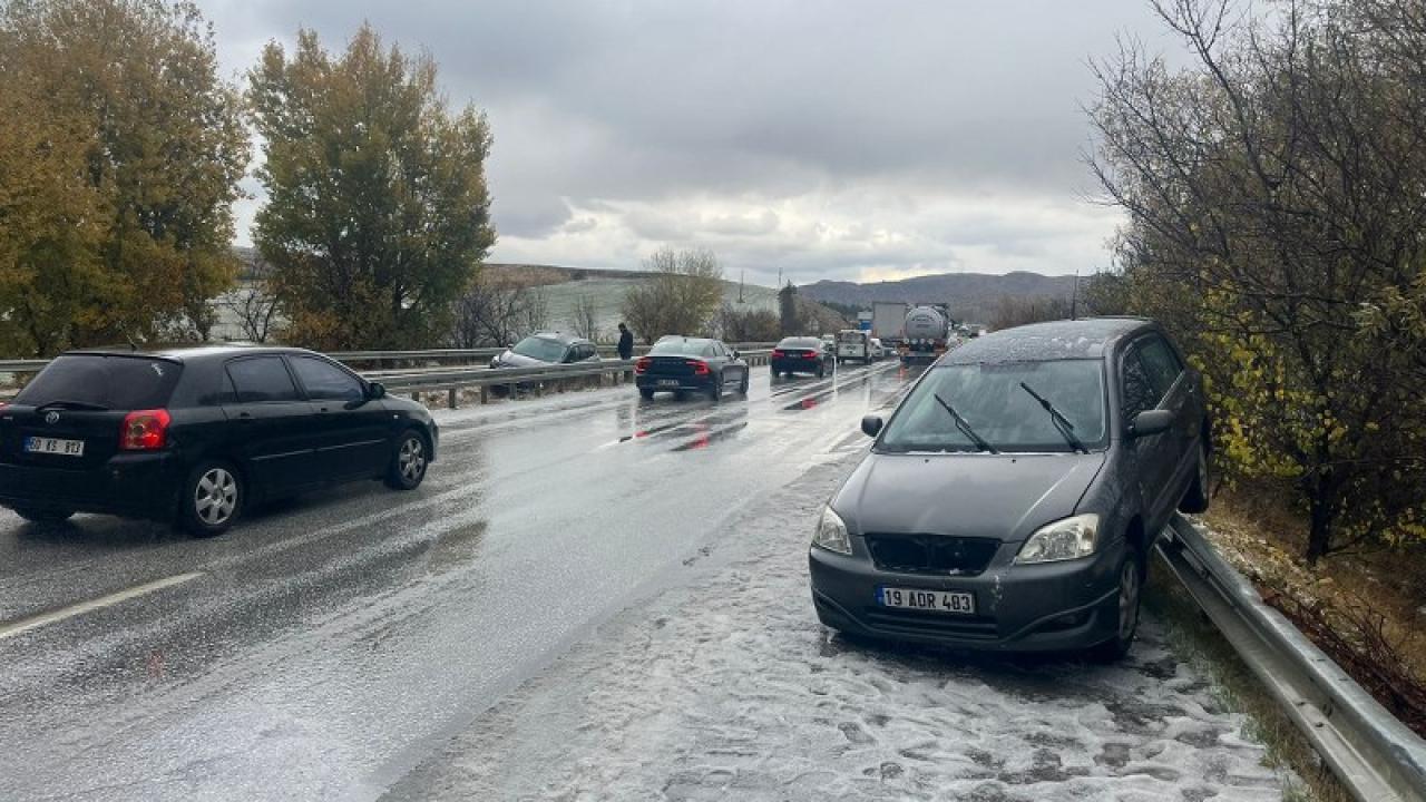 Dolu yağışı kaza getirdi! Çok sayıda yaralı var!