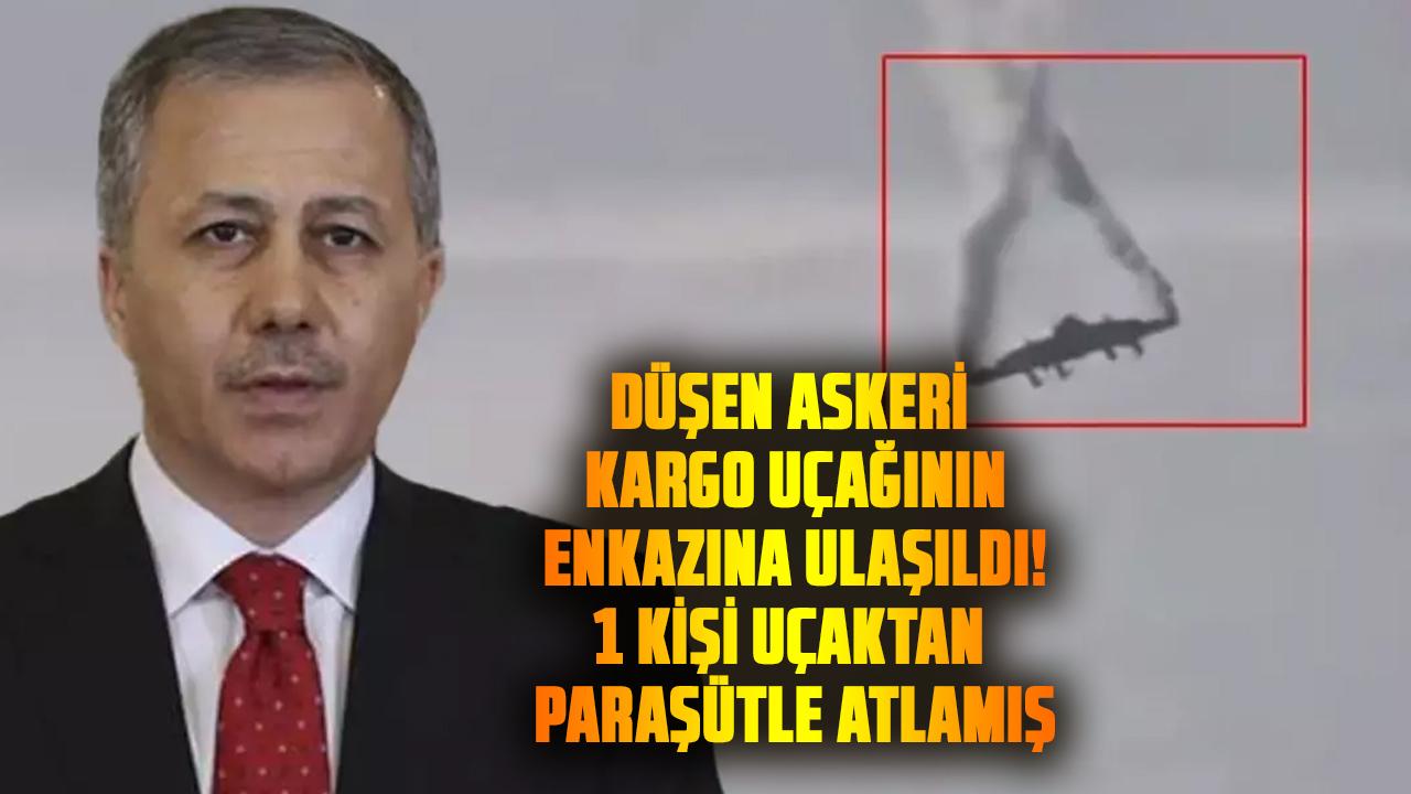 Düşen askeri kargo uçağının enkazına ulaşıldı! 1 kişi uçaktan paraşütle atlamış