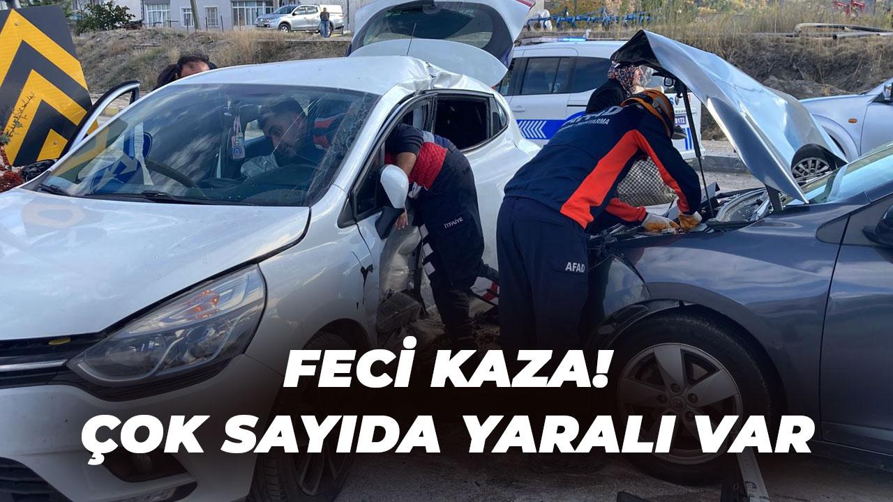 İki otomobil çarpıştı! Çok sayıda yaralı var