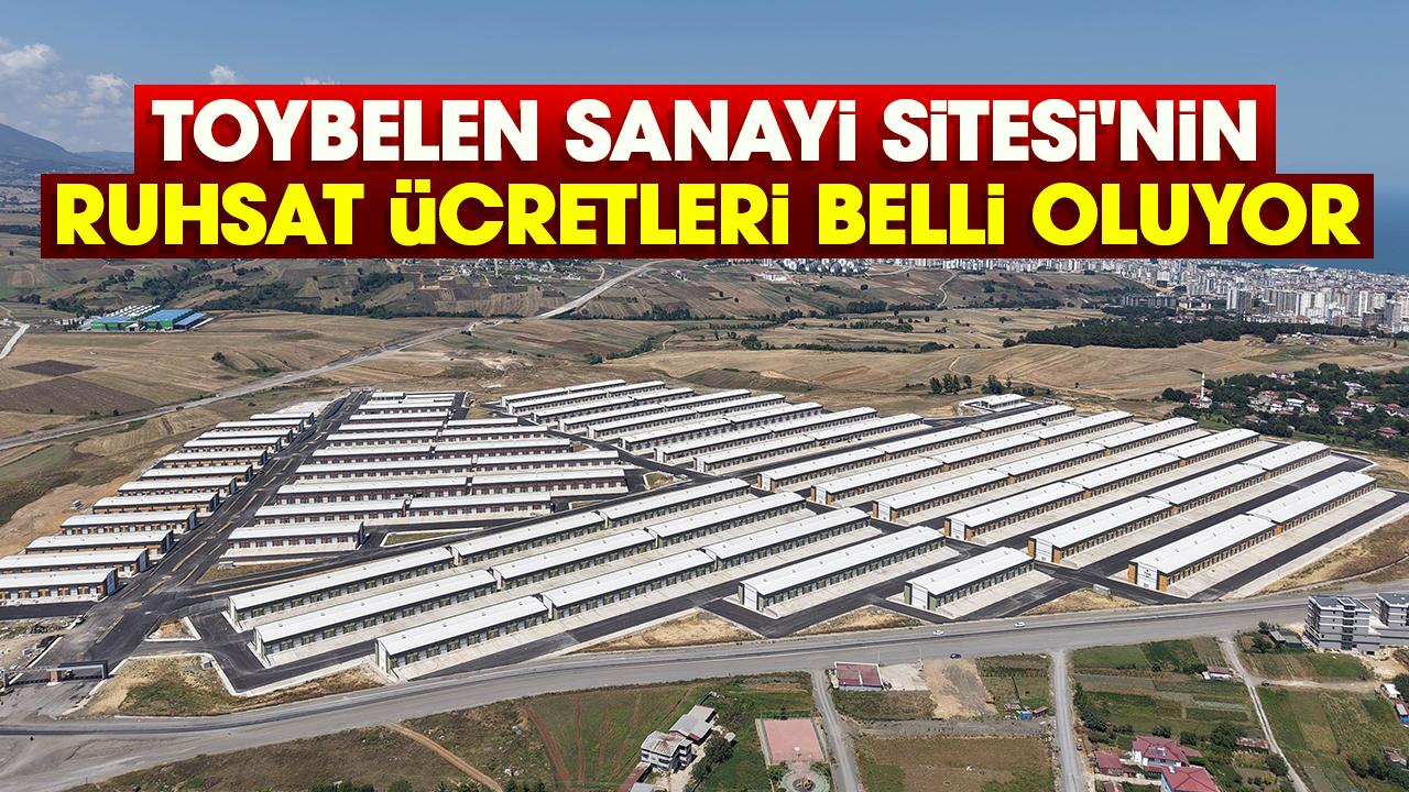 Samsun Toybelen Sanayi Sitesi'nin ruhsat ücretleri belli oluyor