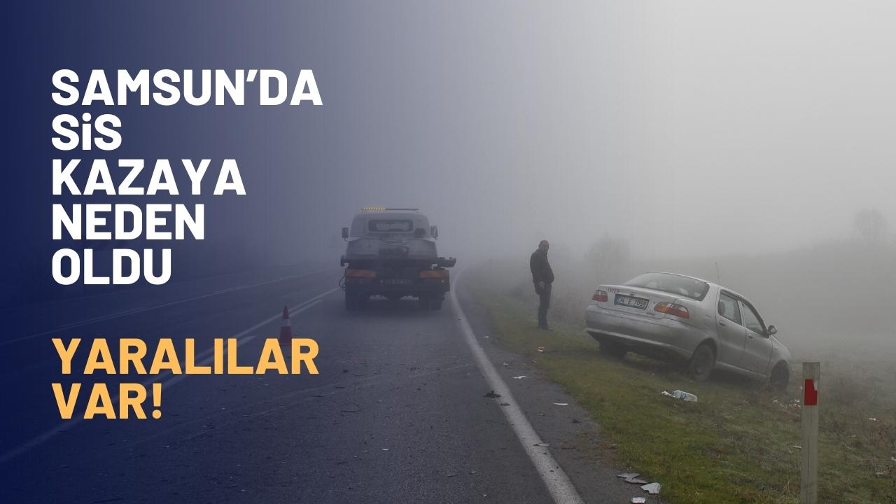 Samsun'da 2 otomobilin çarpıştığı kazada 3 kişi yaralandı