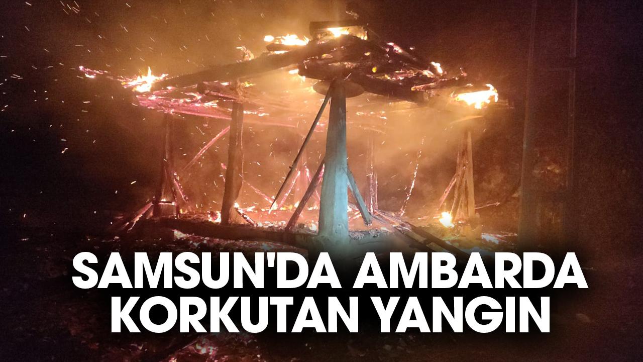 Samsun'da ambarda korkutan yangın