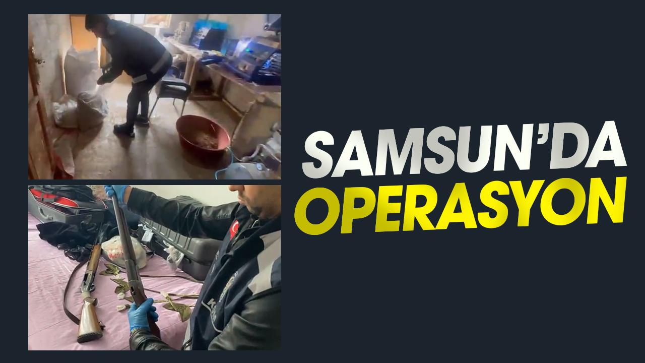 Samsun’da kaçak tütün ve silah operasyonu