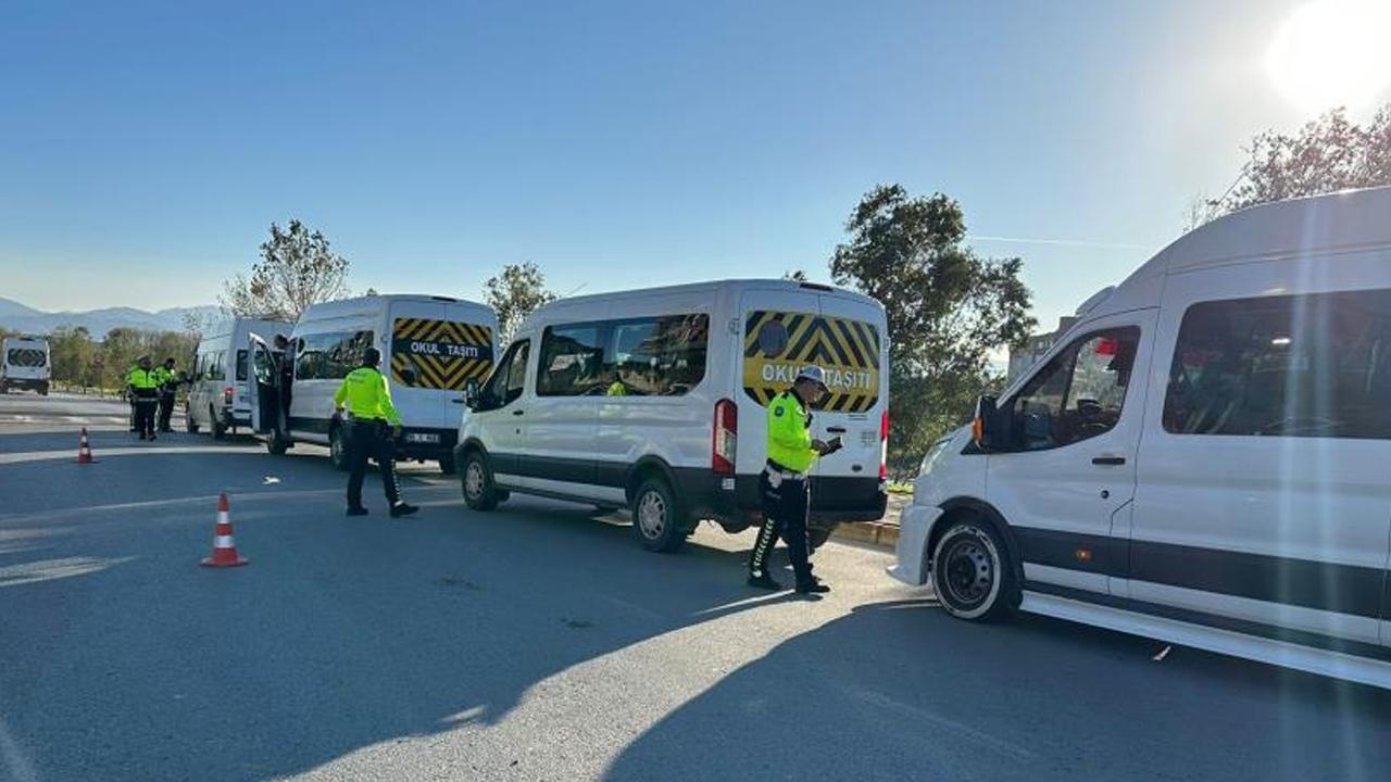 Samsun'da okul servilerine kış lastiği denetimi