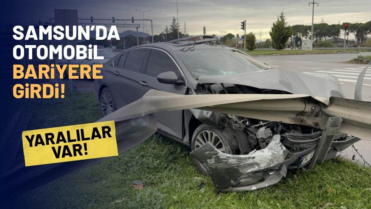 Samsun'da otomobil bariyere girdi: 3 yaralı