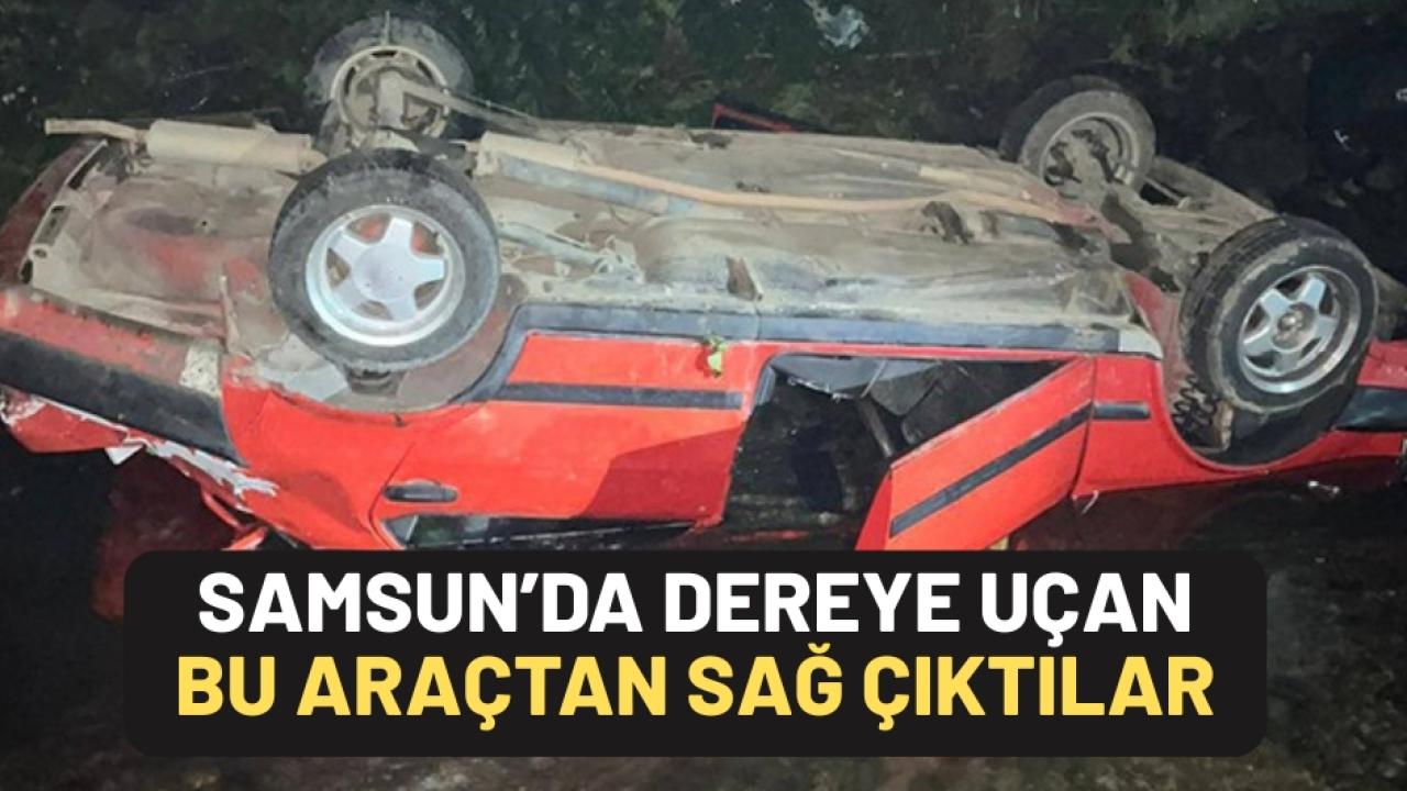 Samsun'da otomobil dereye devrildi: 3 yaralı